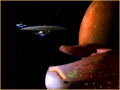 USS Enterprise et Hathaway face à un Maraudeur