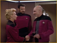 Nechayev, Picard et Riker
